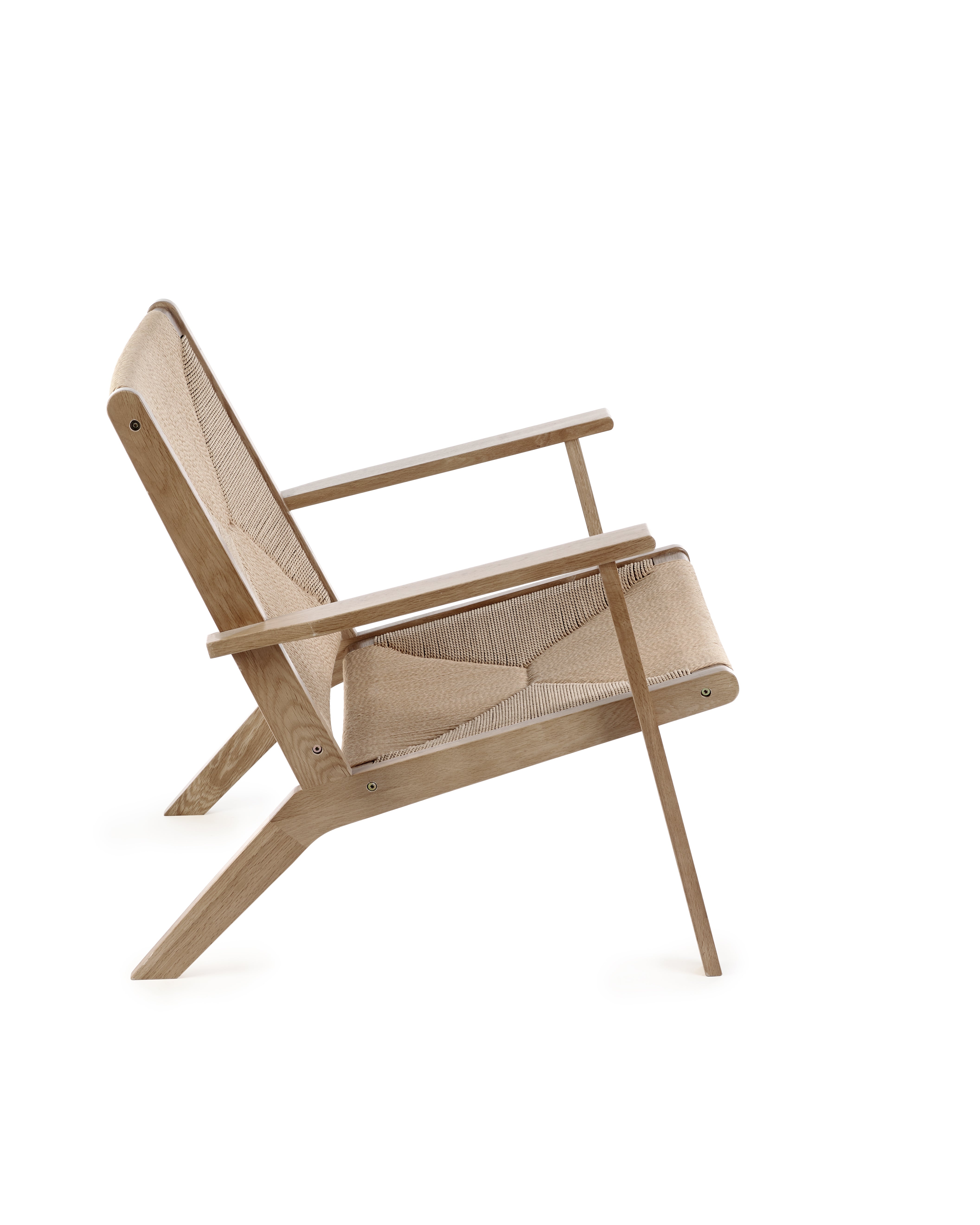 Barley Natural Oak Wood & Rope Accent Chair